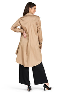 Brenda Swing Shirt - gold cotton - back view - Lennard Taylor Design Studio