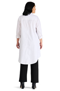 Brenda Swing Shirt - white cotton - back view - Lennard Taylor Design Studio