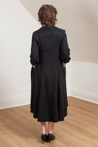 Black lyocell Beatrix dress - Lennard Taylor - back view
