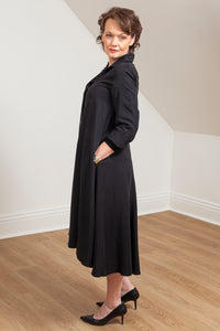 Black lyocell Beatrix dress - Lennard Taylor - side view