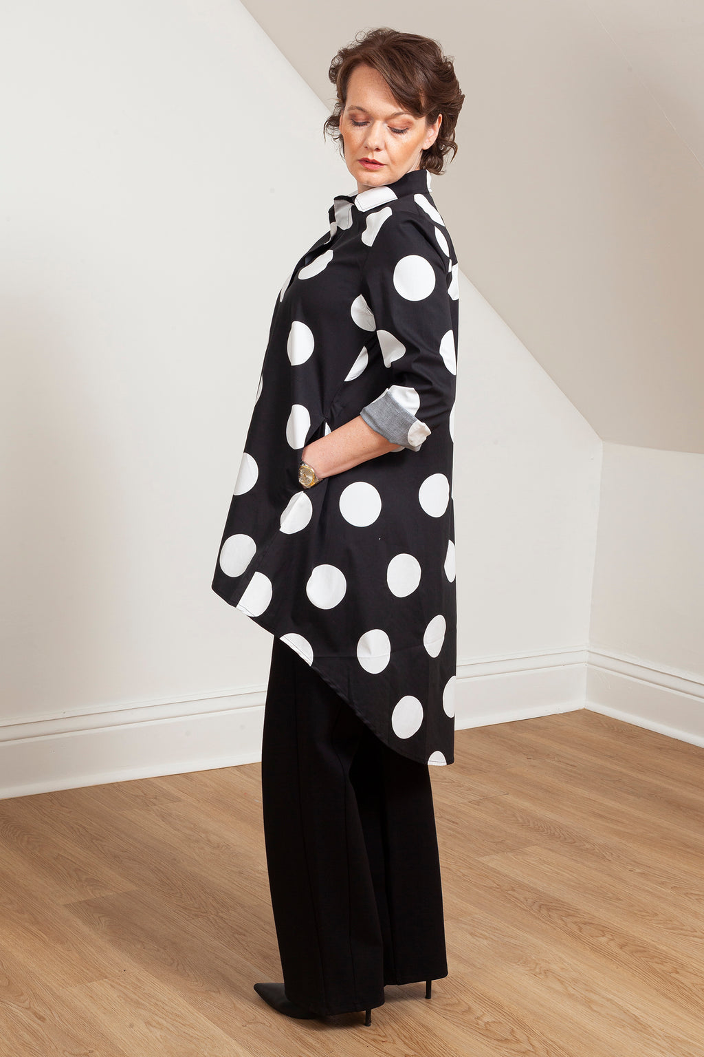 Brenda Swing Shirt - Cotton Print red label – Lennard Taylor Design Studio