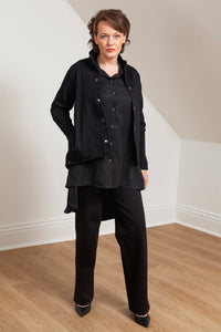 Jenny Jacket - cropped black denim - Lennard Taylor - front view