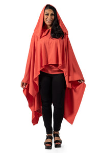 One of a kind shawl #00373 - front view hood up - Lennard Taylor