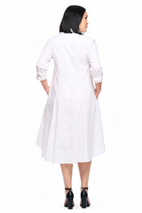 Beatrix dress - white cotton - back view - Lennard Taylor Design Studio 