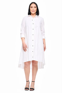 Beatrix dress - white cotton - front view - Lennard Taylor Design Studio 
