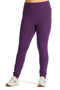 Beth Legging - purple fleece - front view - Lennard Taylor Design Studio 