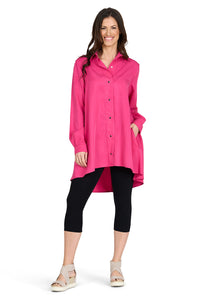 Lennard Taylor Design Studio - Brenda Swing Shirt - hot pink  - front view