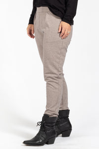 Esther Pant - clay houndstooth - side view - Lennard Taylor