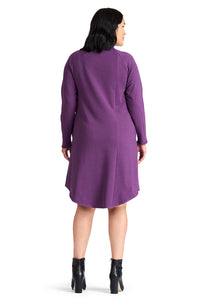 Simone Dress - purple - back view - Lennard Taylor Design Studio 